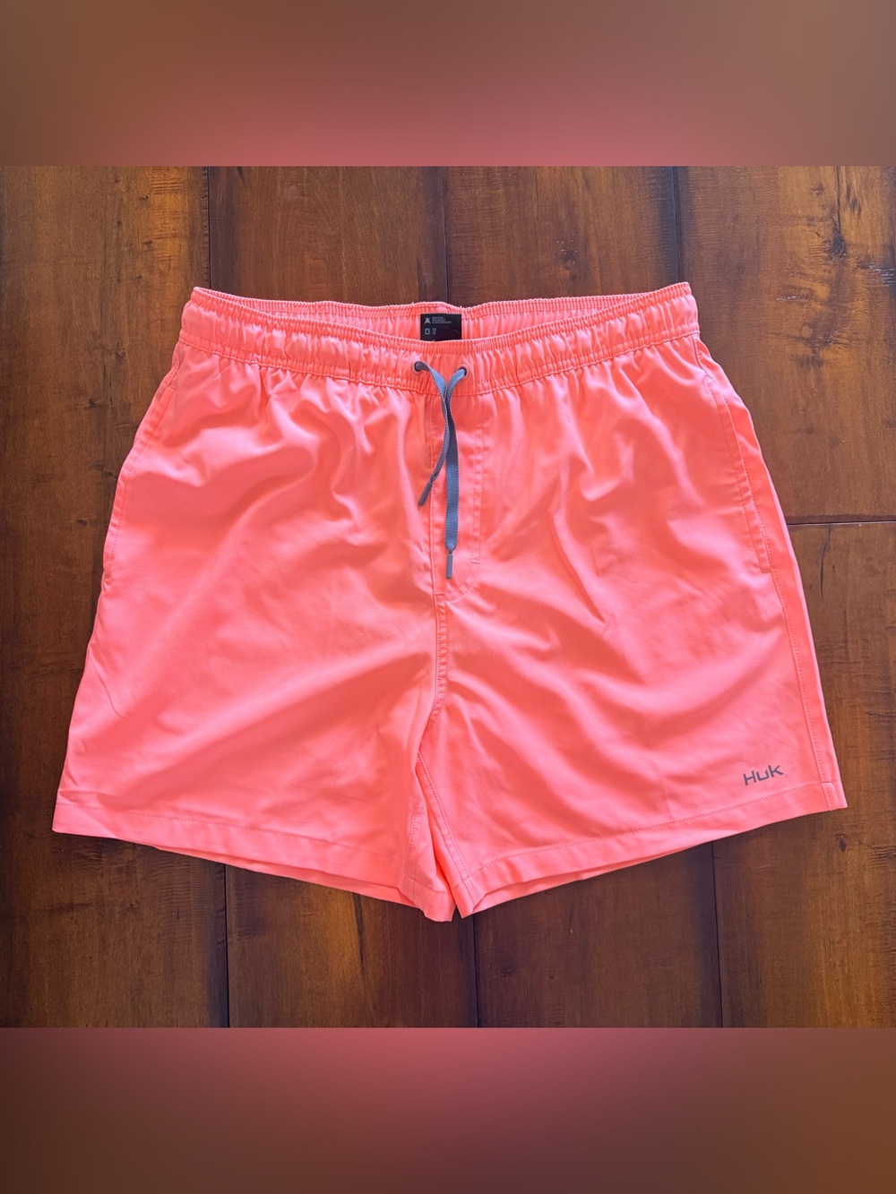 Huk Men's Neon Coral Swim Shorts